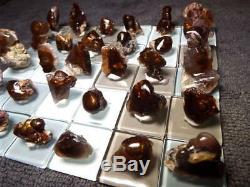 30 Piece Lot Windowed Fire Agate Mounted Display Specimens All With Color