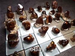 30 Piece Lot Windowed Fire Agate Mounted Display Specimens All With Color