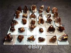 30 Piece Lot Windowed Fire Agate Mounted Display Specimens All With Color