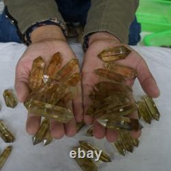 30 Pieces 2.2LB Natural Rainbow Citrine Quartz Crystal Double Point Wand Healing
