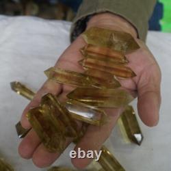 30 Pieces 2.2LB Natural Rainbow Citrine Quartz Crystal Double Point Wand Healing