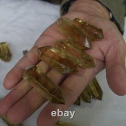 30 Pieces 2.2LB Natural Rainbow Citrine Quartz Crystal Double Point Wand Healing