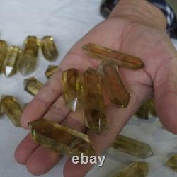 30 Pieces 2.2LB Natural Rainbow Citrine Quartz Crystal Double Point Wand Healing