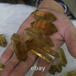 30 Pieces 2.2LB Natural Rainbow Citrine Quartz Crystal Double Point Wand Healing