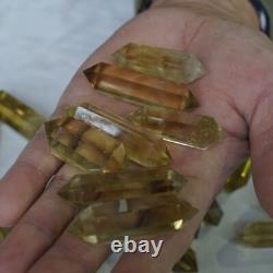 30 Pieces 2.2LB Natural Rainbow Citrine Quartz Crystal Double Point Wand Healing