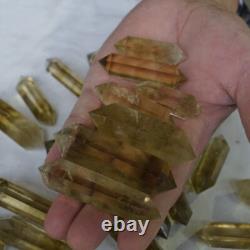 30 Pieces 2.2LB Natural Rainbow Citrine Quartz Crystal Double Point Wand Healing