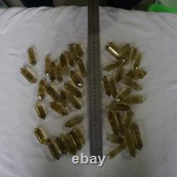 30 Pieces 2.2LB Natural Rainbow Citrine Quartz Crystal Double Point Wand Healing