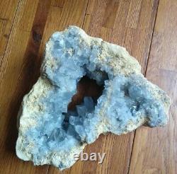 3143g Natural Beautiful Blue Celestite Crystal Geode Specimen, Display Piece