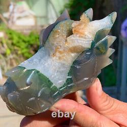 353G Natural and beautiful agate carved butterfly Druze piece