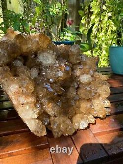 35 lb Natural Citrine Crystal Cluster Museum Crystal, Collectors Piece RARE