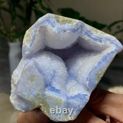 373G Natural Blue striped agate Crystal Chunks piece form Mineral Specimens