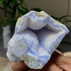 373G Natural Blue striped agate Crystal Chunks piece form Mineral Specimens