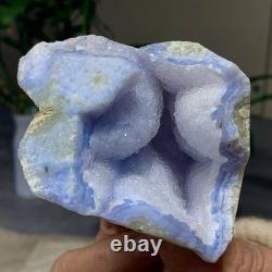 373G Natural Blue striped agate Crystal Chunks piece form Mineral Specimens