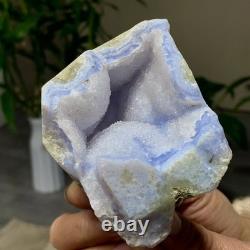 373G Natural Blue striped agate Crystal Chunks piece form Mineral Specimens