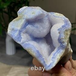 373G Natural Blue striped agate Crystal Chunks piece form Mineral Specimens