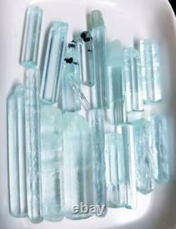 380 Carats 17 Pieces Top Quality Jewelry Size Aquamarine Crystals Lot