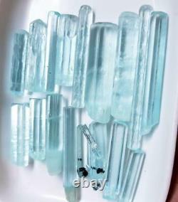 380 Carats 17 Pieces Top Quality Jewelry Size Aquamarine Crystals Lot