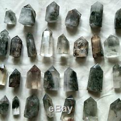 38 Pieces 2.2LB Natural Phantom Ghost Clear Quartz Crystal Points Tower Healing