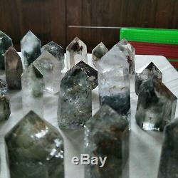 38 Pieces 2.2LB Natural Phantom Ghost Clear Quartz Crystal Points Tower Healing