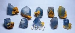 390carats 10pieces lot of lustrous rare blue Celestine specimens cluster+calcite