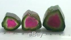39 cts world top class rough watermelon tourmaline 3 pieces