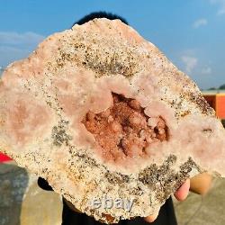 3.2lb Natural pink Amethyst geode quartz crystal Hand cut piece specimen Healing