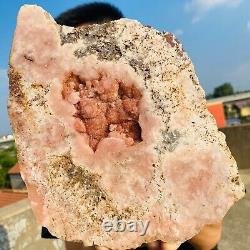 3.2lb Natural pink Amethyst geode quartz crystal Hand cut piece specimen Healing