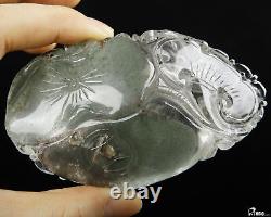 3.5 Phantom Quartz Rock Crystal Carved Crystal Dragon Handle piece, Healing