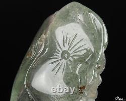 3.5 Phantom Quartz Rock Crystal Carved Crystal Dragon Handle piece, Healing