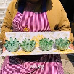 3.68LB 4pcs New find green Phantom Quartz Crystal Cluster mineral samples heals