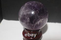 3.75 Large Amethyst Sphere Brazilian Amethyst Geode SHOW PIECE with STAND