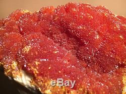 3.97lbs Orpiment mineral cabinet piece Elbrusskiy Mine Caucasus red crystals
