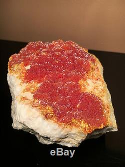 3.97lbs Orpiment mineral cabinet piece Elbrusskiy Mine Caucasus red crystals