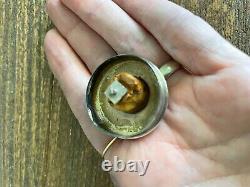 3 Piece Antique Crystal Vanity Jars / Bottle / Set Sterling Lids Scent