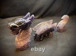 3 Piece Rainbow Fluorite Dragon Serpent 1.2 Kg