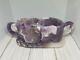 3 Piece Natural Dream Amethyst Heart Shaped Carved Crystal Coffee Mug Cup Set