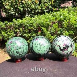 3 pieces 2530g Top Natural Red-Green Treasure Ball Quartz Crystal Healing 2071