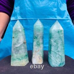 3 pieces 4.92LB Natural fluorite obelisk quartz crystal reiki healing 2727