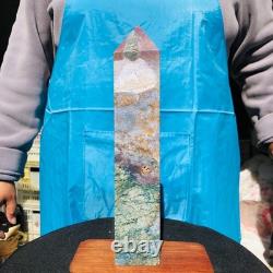 3 pieces 5.25LB Natural Aquatic Agate Crystal Pillar Quartz obelisk Healing 2694