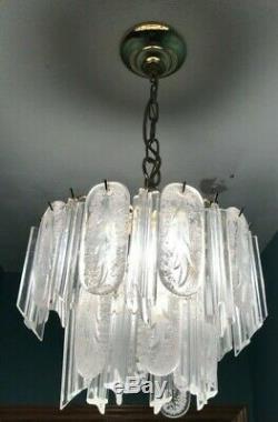 3 pieces of Murano VENINI RUGIADOSO CRYSTAL CHANDELIERS