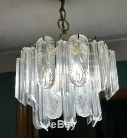 3 pieces of Murano VENINI RUGIADOSO CRYSTAL CHANDELIERS