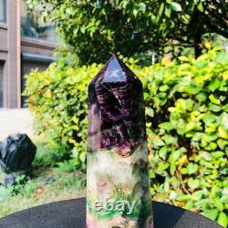 3piec 5.17LB Natural Fluorite crystal Hexagonal point Column Healing Reiki 1341