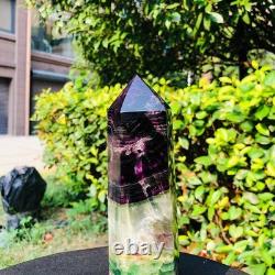 3piec 5.17LB Natural Fluorite crystal Hexagonal point Column Healing Reiki 1341