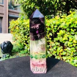 3piec 5.17LB Natural Fluorite crystal Hexagonal point Column Healing Reiki 1341