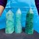 3pieces 2470g Natural Green Coloured Fluorite Pillars Mineral Specimens 2725
