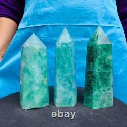 3pieces 2470G Natural Green Coloured Fluorite Pillars Mineral Specimens 2725
