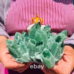 3pieces 4.55LB New Find green PhantomQuartz Crystal Cluster MineralSpecimen 712