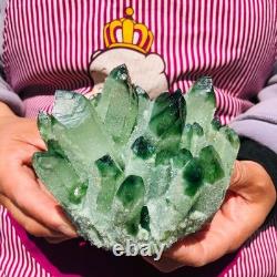 3pieces 5.28LB New Find green PhantomQuartz Crystal Cluster MineralSpecimen 711