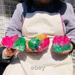 3pieces 5.32LB Color Flame Aura Electroplate Quartz Crystal Specimen Healing 722