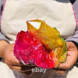 3pieces 5.32LB Color Flame Aura Electroplate Quartz Crystal Specimen Healing 722